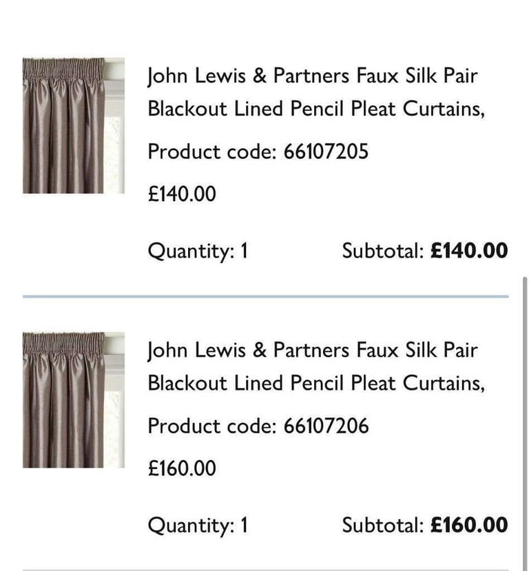 Blackout Lined Pencil Pleat Curtains
