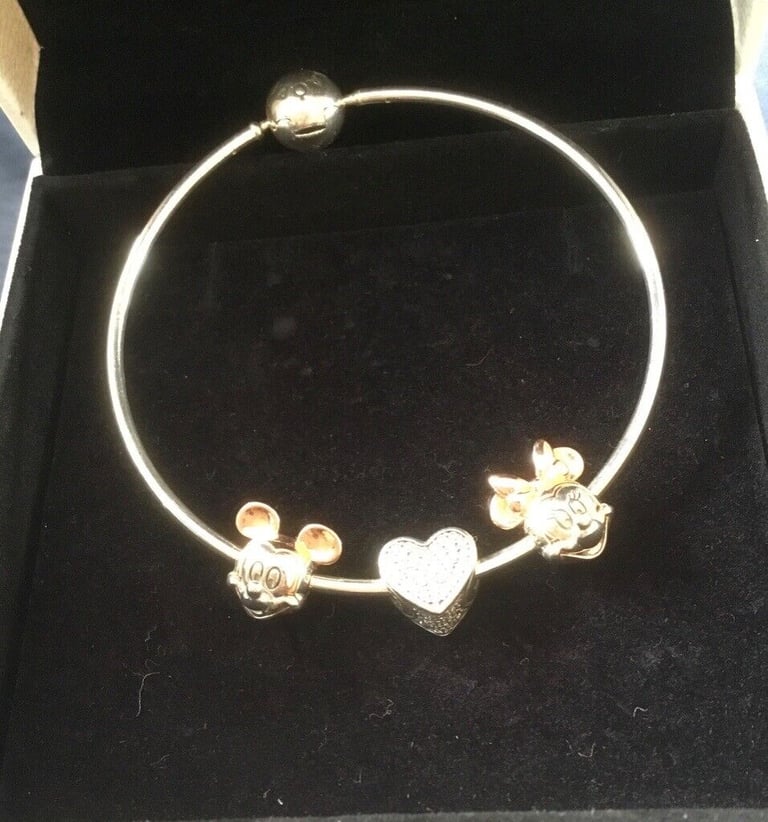 Pandora Essence Bracelet with Mickey and Minnie Mouse charms