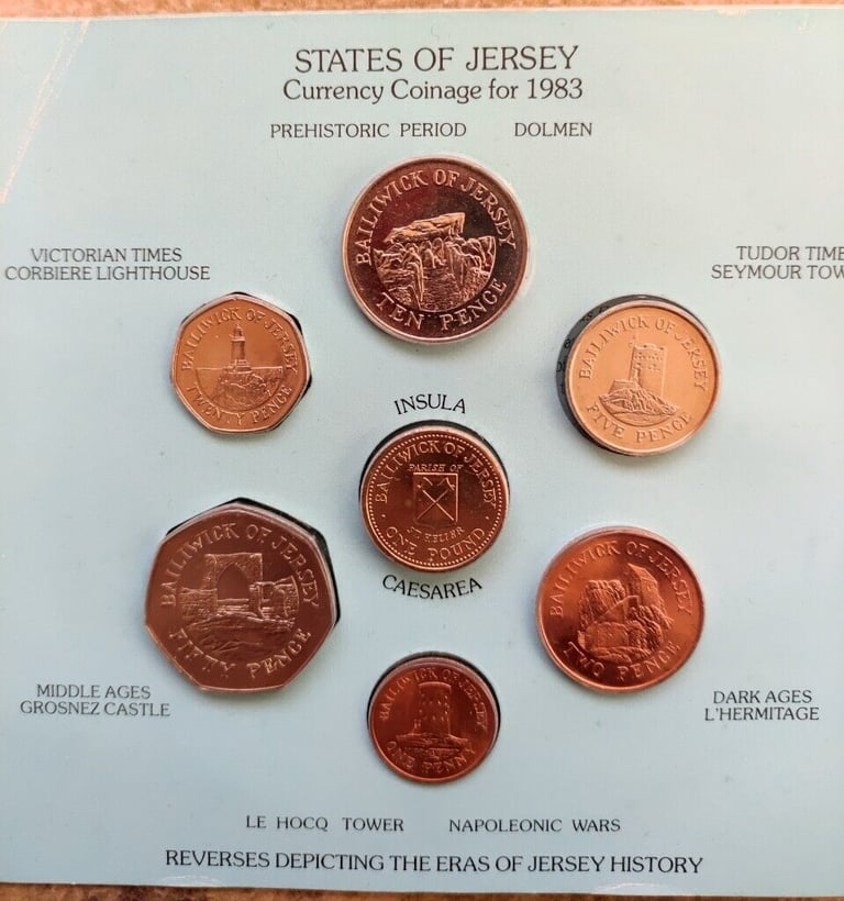 RARE! 1983+1987 two Jersey coin sets