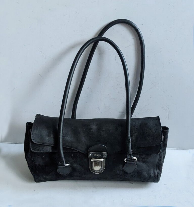 image for PRADA black leather handbag