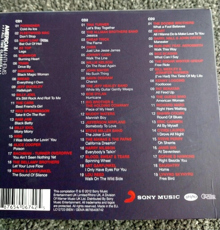 American Anthems: All Time Classics CD 3 discs (2012) - 57 Tracks