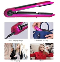Wireless USB Rechargeable Portable Titanium Hair Straightener Flat Irons Best Gift