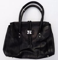 MODALU Black Leather Grab Bag Black with Dust Bag NEVER USED