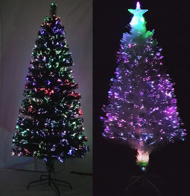 New Green 7ft (210cm) Fibre Optic Artificial Christmas Tree Xmas Decoration Flashing Star