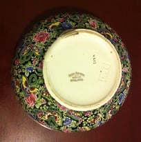 Vintage, Pearl Pottery,Dish Bowl flower/butterflies decoration, Hanley, England