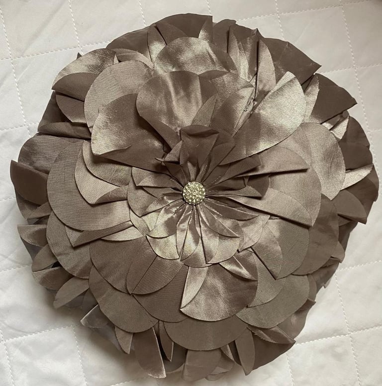 image for Kylie Minogue Pewter / Dark Silver Maya Flower Cushion, New