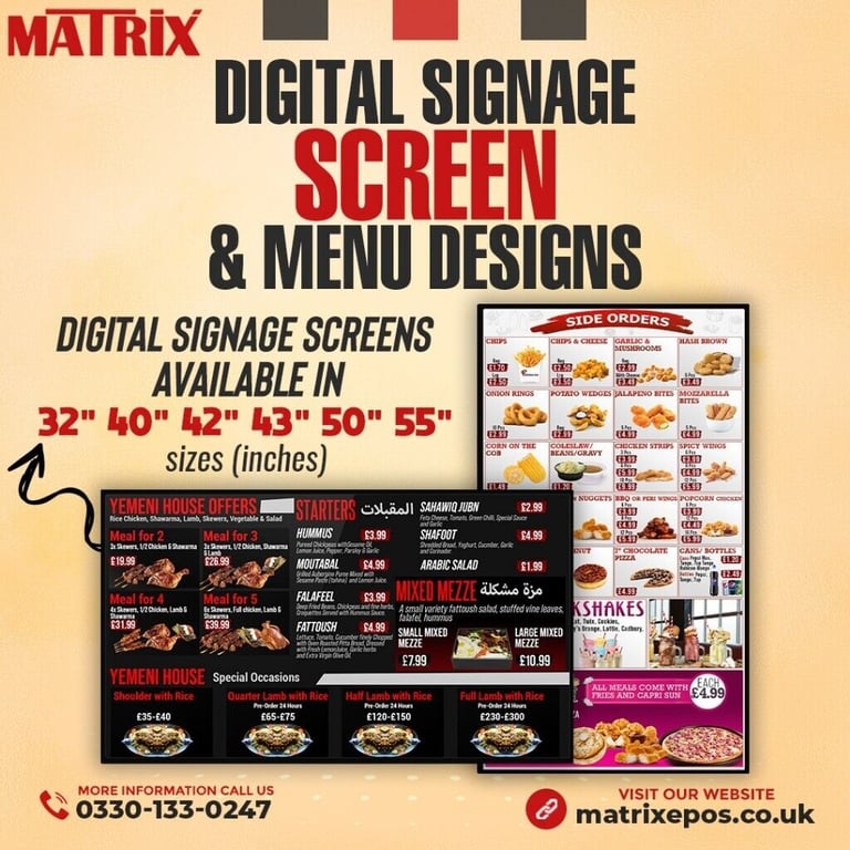 Digital Signage Screen & Menu Design