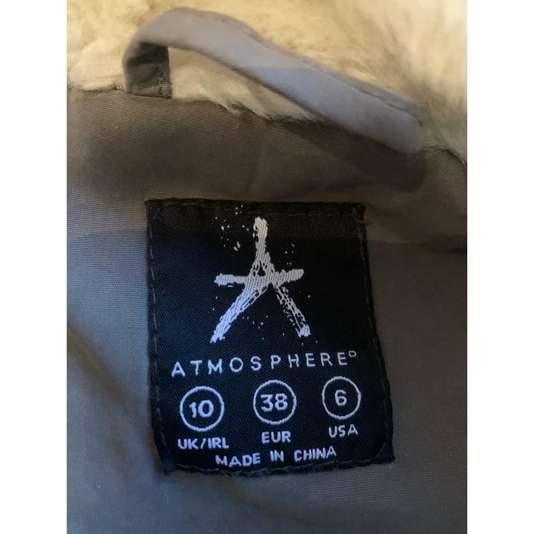 Primark Khaki Fur Hooded Coat Size 10