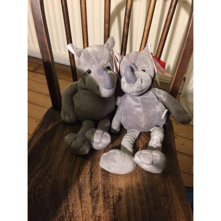 image for  3 Russ Berrie vintage plush standard Rhino 