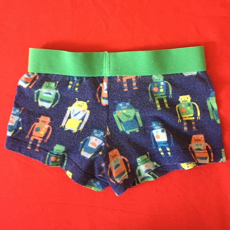 3 pairs boys' boxers: 2 x 3-4 yrs (Robot, Pokemon), 4-5 yrs (Batman) & 1 pr blue pants 6-7 yrs .