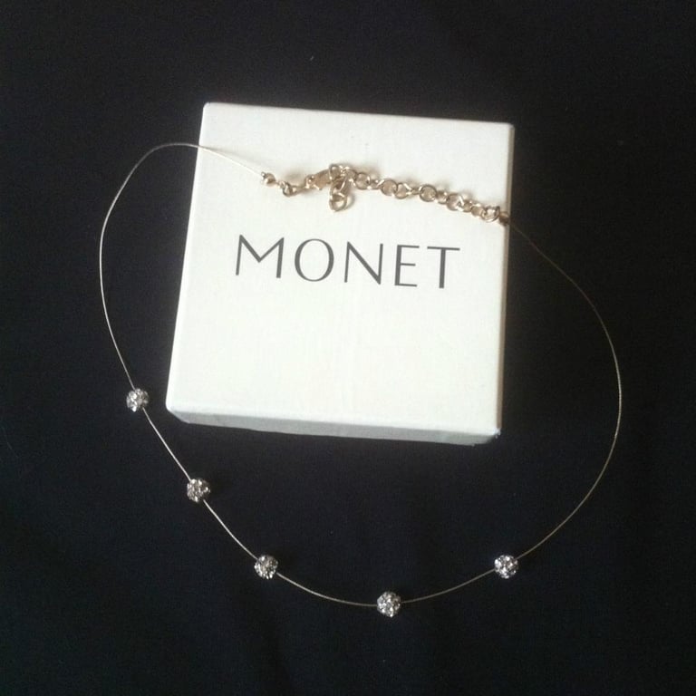 image for Brand new Gorgeous ''MONET'' Crystal Gold-plated Necklace-only £8