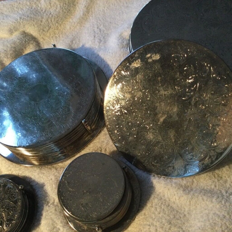 Silver Coaster Sets : Tableware - in Quantity !  27 in Total….