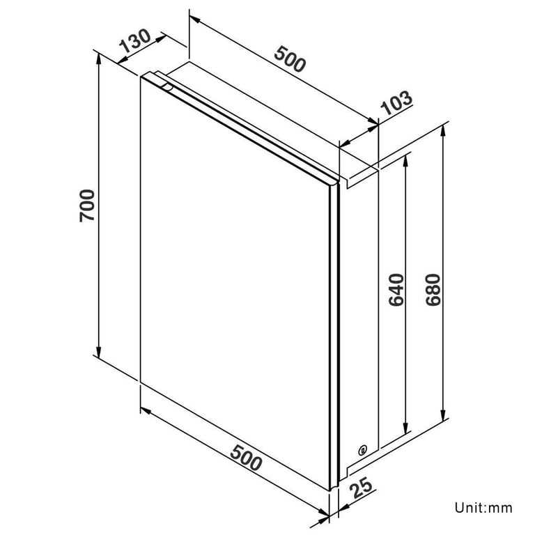 New Led Bathroom Cabinet Mirror With Shaver Socket 500 x 700mm RRP £320 Our Price £150