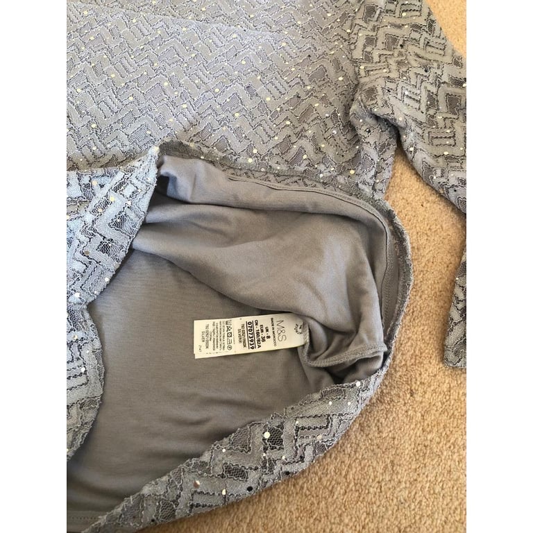 M&S Per Una size 8 top, silver sequins new without tags 