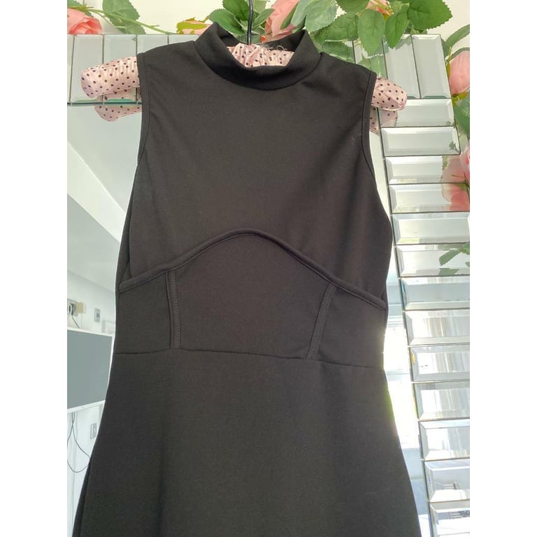 image for Pretty Little Thing Black High Neck Sleeveless Bodycon Dress Size 8