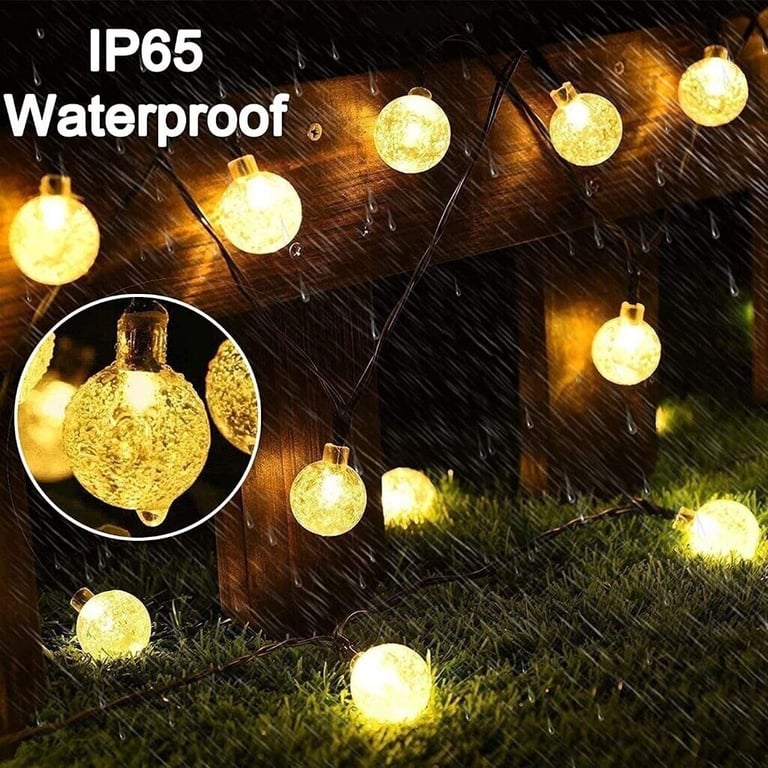Solar/USB Powered Globe String Lights 50LED 24Ft