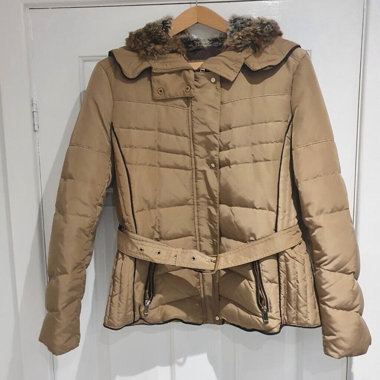 image for Zara Basic Belted and Hooded Quilted Jacket - Gold - XXL - 34 ins chest