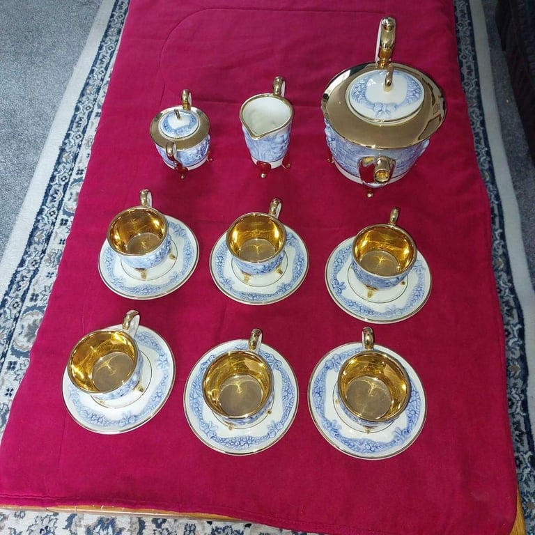 Capodimonti Gold Plated Cherub Tea Set