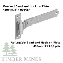 Sichern Cranked Band & Hook on Plate. 450mm. £14.00 pair