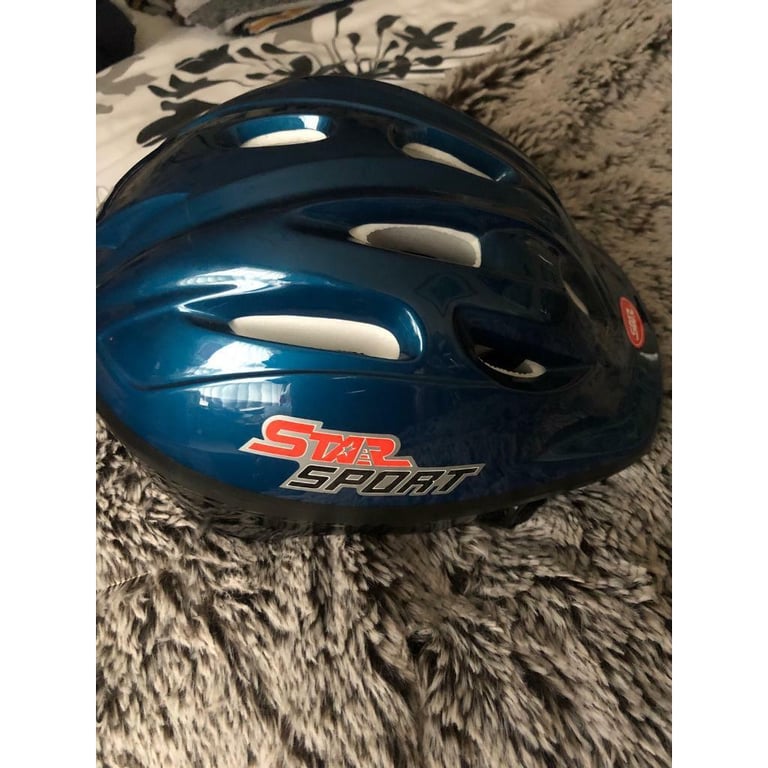 New Boys blue safety helmet plus bicycle puncture repair kit  would do a boy  7-8years 