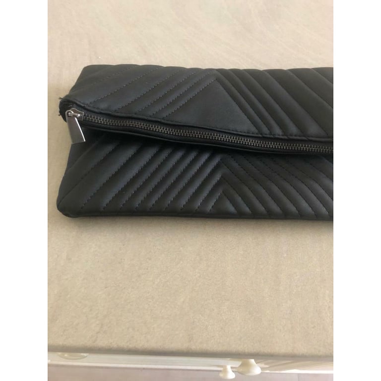 image for CLUTCH BAG : black in faux leather