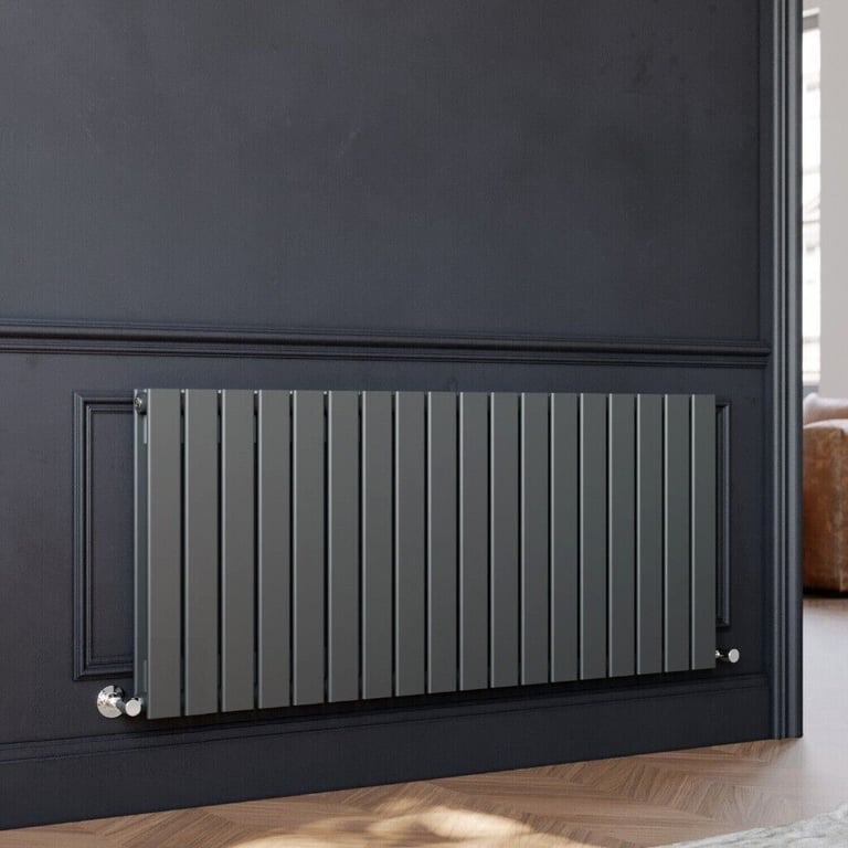image for New Double Anthracite Flat Panel Horizontal Radiator 600 x 1368mm RRP £380 Our Price £230