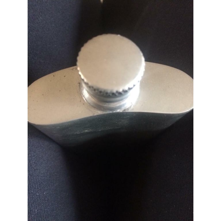 Vintage G and H  hand crafted pewter hip flask 