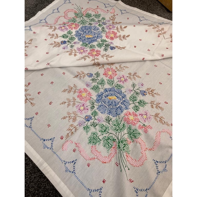 39 inch square embroidered tablecloth 