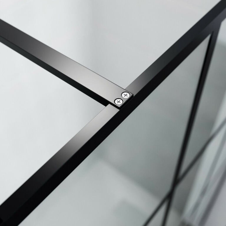 New Black Grid 8mm Walk In Shower Screen 800mm RRP £270 Our Price £125