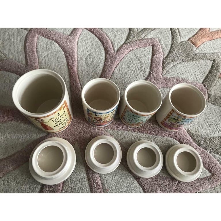 Born To Shop Tea/Sugar/Coffee and Cookies Jar