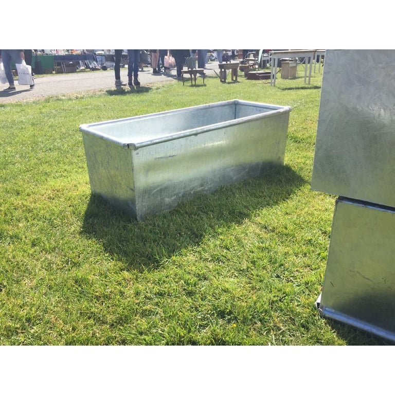 image for 4 ft Galvanised Water Trough Planter Feature Raised Bed Garden Feature
