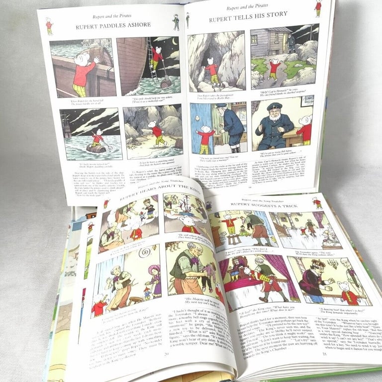 Rupert The Bear Annuals x 5 (1996-1999 +2001). + Rupert hand Puppet #1