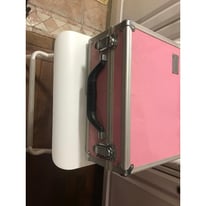Pink Metal Make up carrier Case