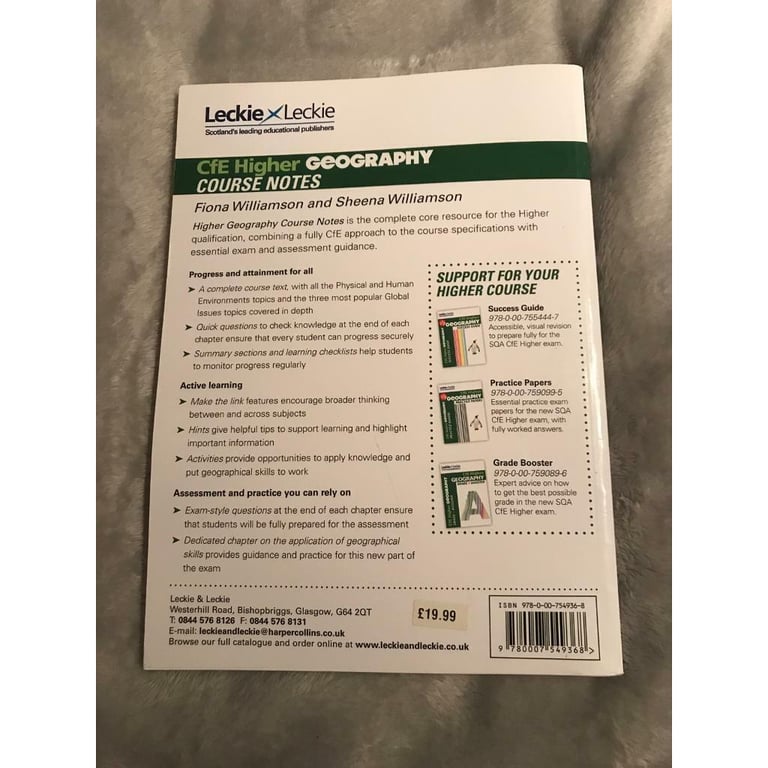 BRAND NEW: Leckie Leckie SQA higher geography study guides