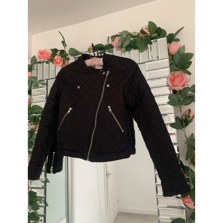 image for H & M Black Quilted Style Short Jacket 11-12 yrs