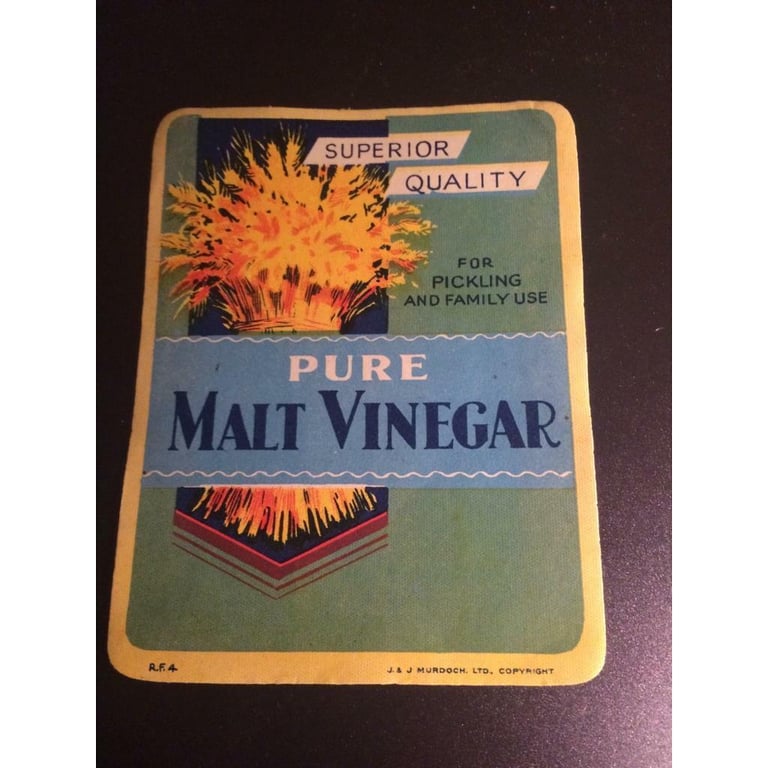 image for 12 Vintage labels Pure Malt vinegar 