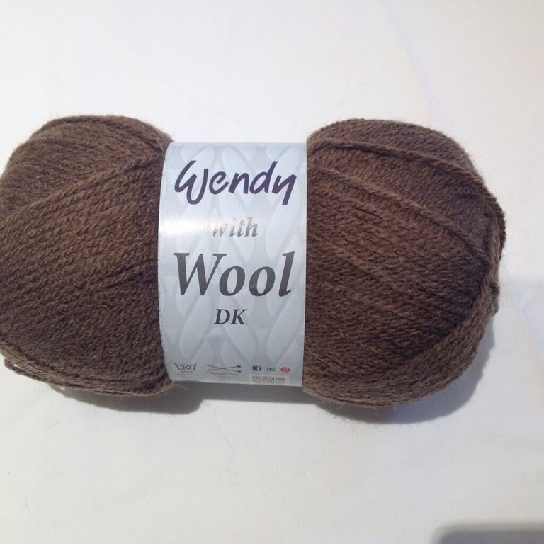 WENDY DOUBLE KNITTING WOOL with 20% PURE WOOL & 80% PREMIUM ACRYLIC, SEVEN  COLOURS 5X100G BALLS 