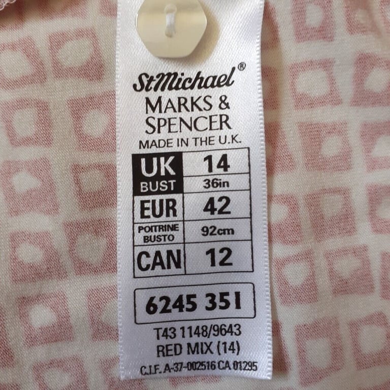 Size 14 Red Mix M&S Top