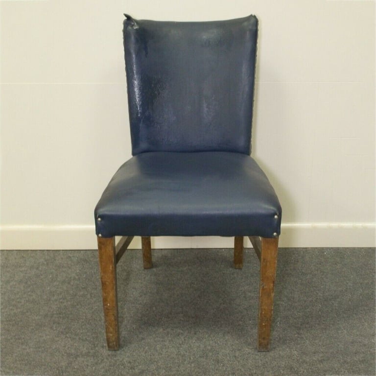 Chair Solid Oak Wood Frame Semi Bucket Back Stud Work Vintage 1960's