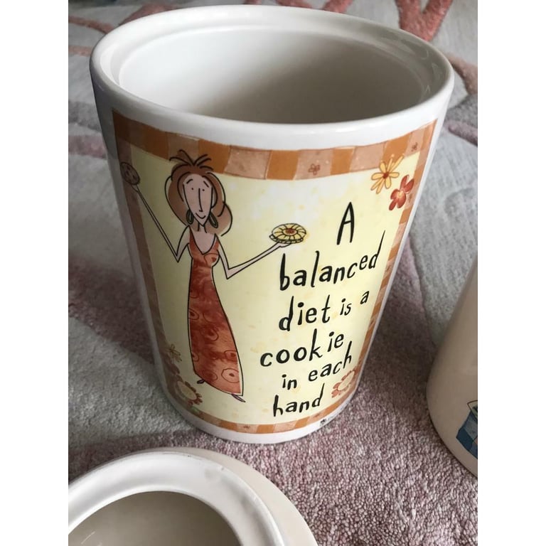 Born To Shop Tea/Sugar/Coffee and Cookies Jar