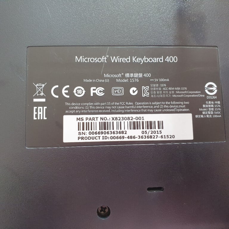 Microsoft 400 wired USB keyboard