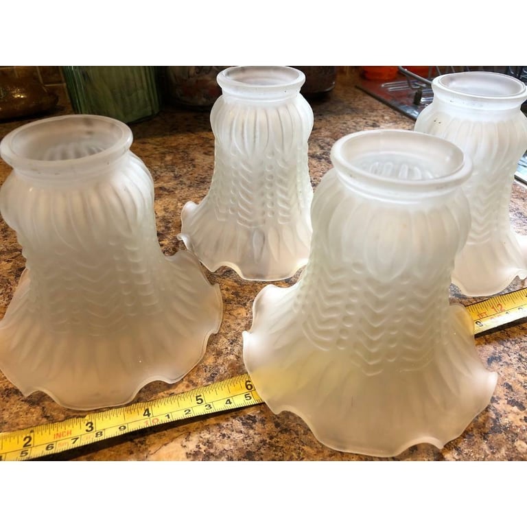 Glass light shades x 4 