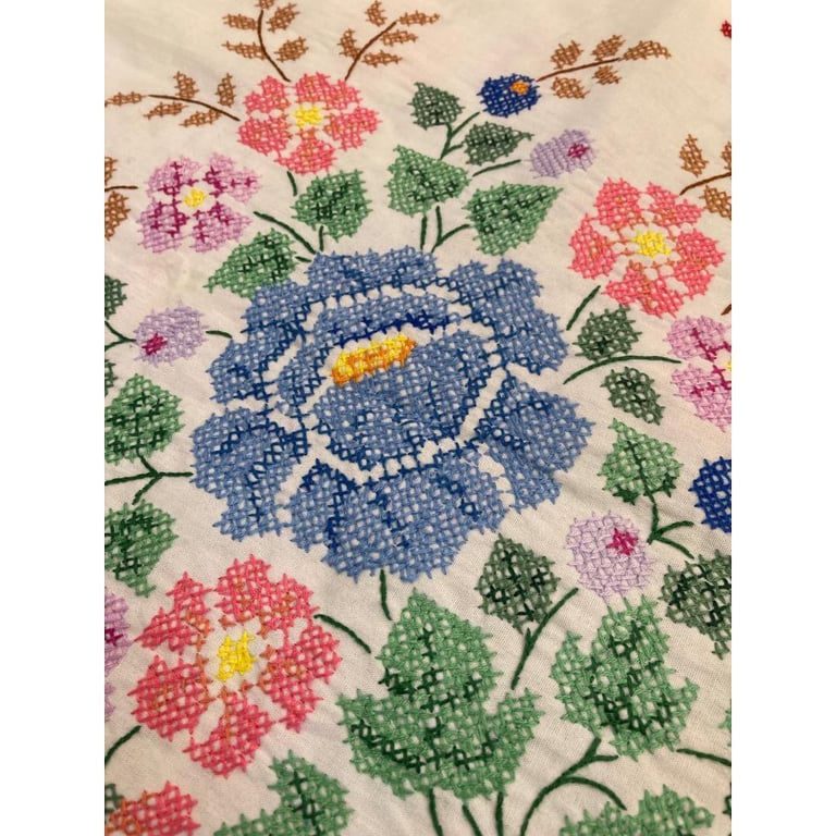 39 inch square embroidered tablecloth 