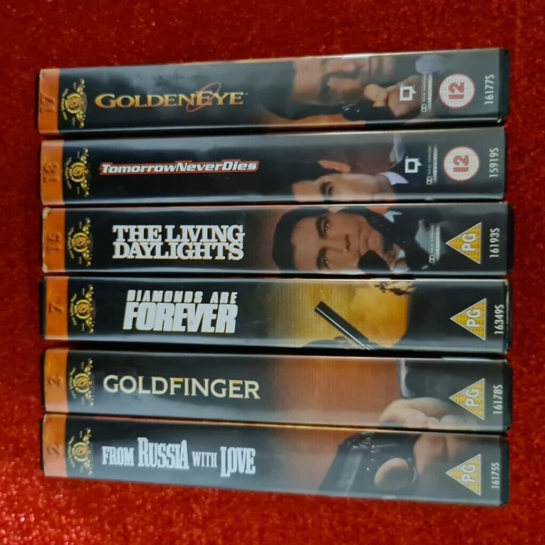 James Bond Movies x 6 on VHS Tape