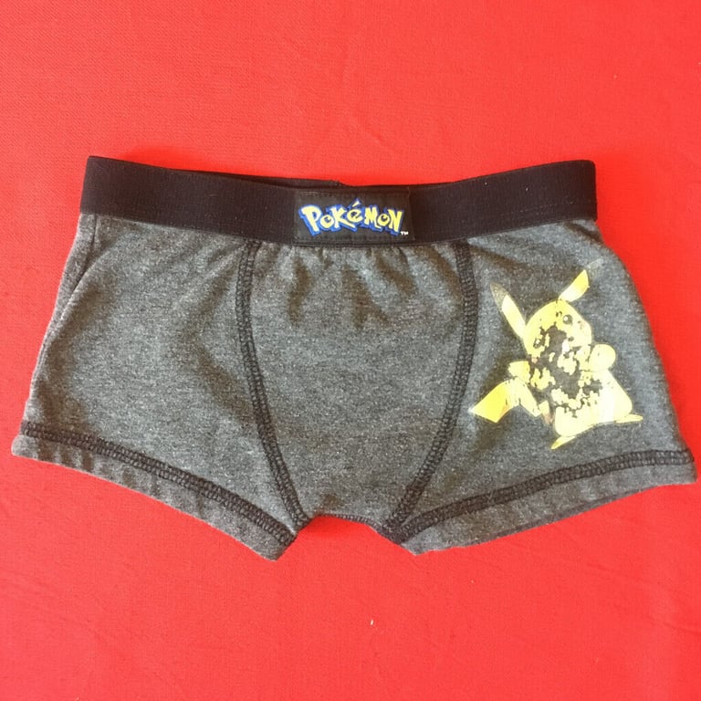3 pairs boys' boxers: 2 x 3-4 yrs (Robot, Pokemon), 4-5 yrs (Batman) & 1 pr blue pants 6-7 yrs .