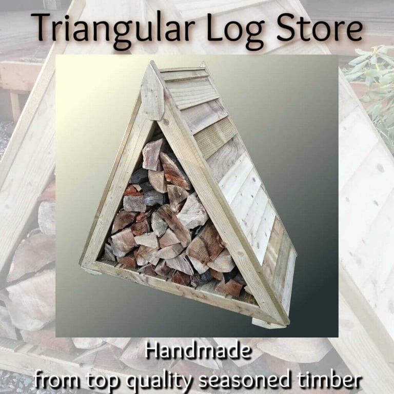 Handmade Triangular Wooden Log Store