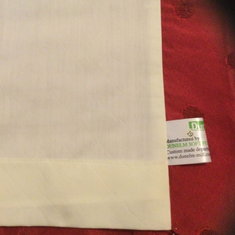 Pair of fully lined curtains with matching cushion covers