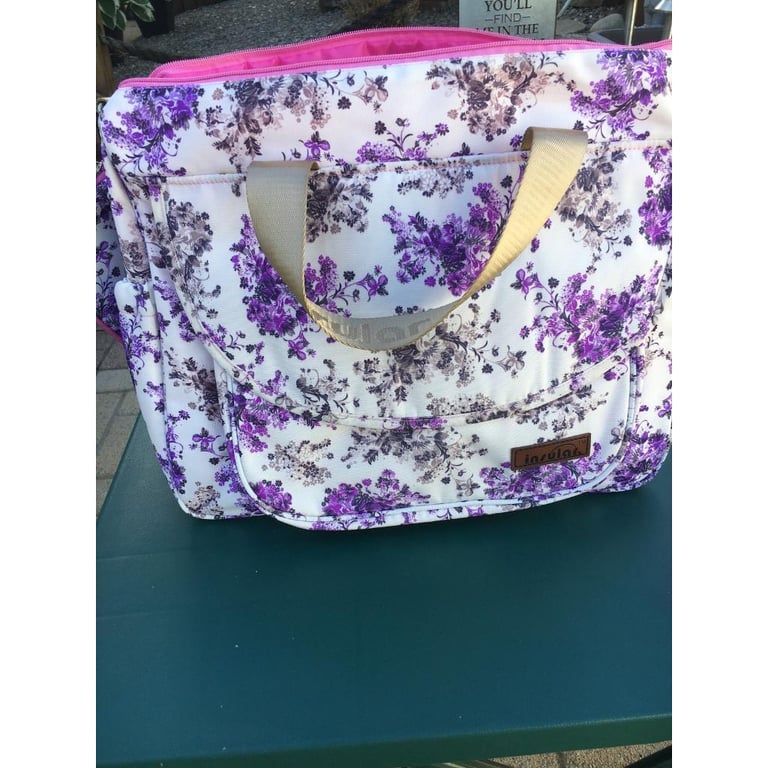image for PURPLE and WHITE baby changing bag for sale