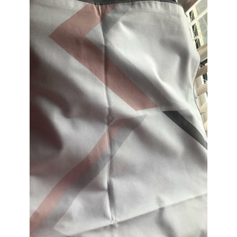 King Size Duvet set white sliver. Grey & pink