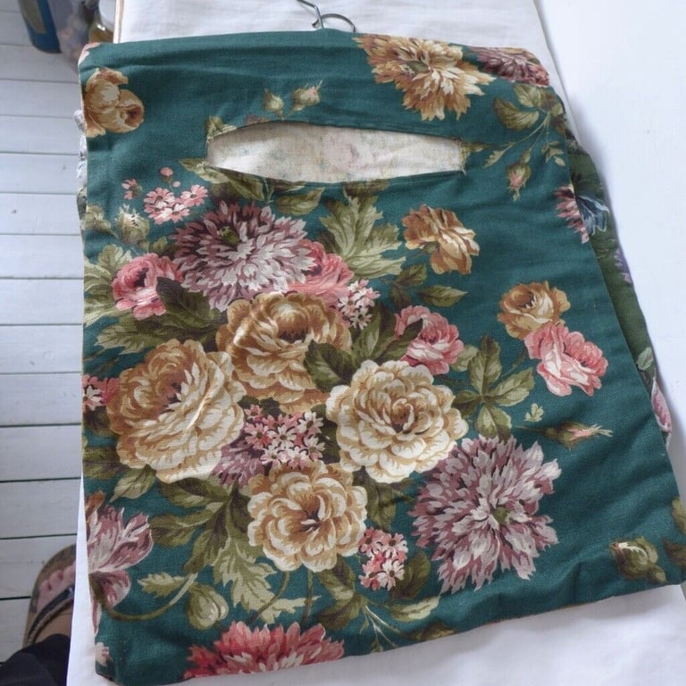 2 Large Vintage Material Home-Made PEG BAGS. Two for £15